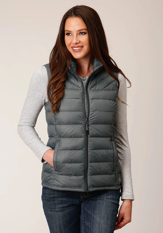 Roper Veste sans manches matelassée pour femme – Nylon vert sauge