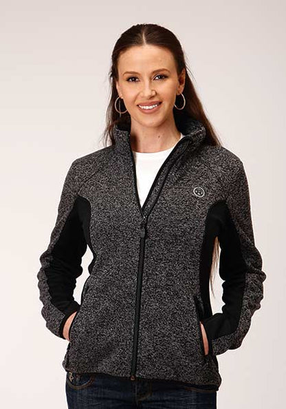 Roper Veste en tricot avec molleton doublé pour femme – Gris charbon chiné
