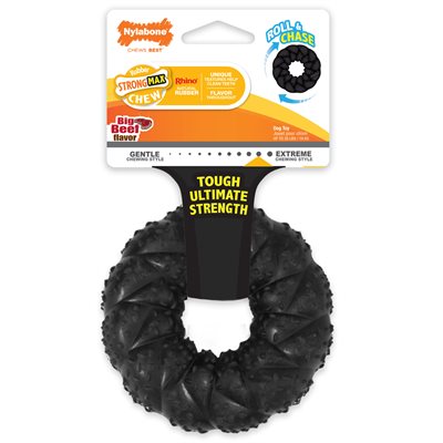 Nylabone « Strong MAX » Anneau Tressé Saveur Boeuf Moyen / Loup