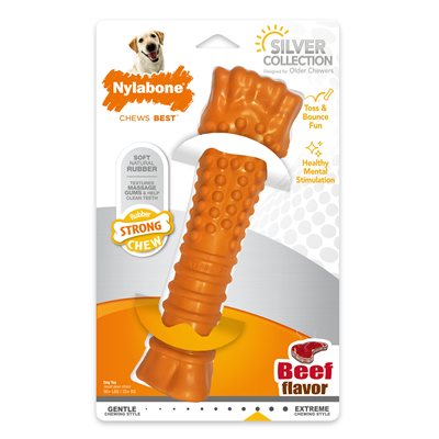 Nylabone « Strong Chew » Caoutchouc Chiens Âgés Boeuf Très-Grand / Souper