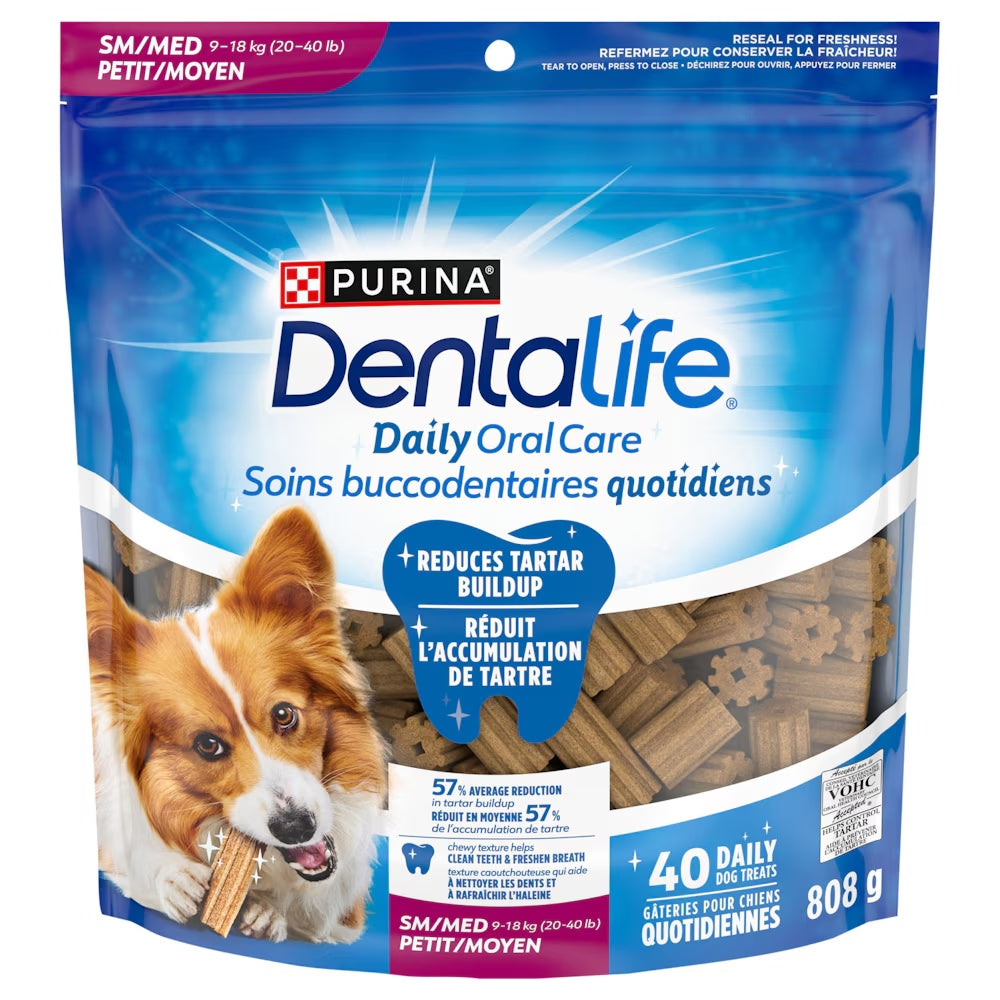 Purina DentaLif Gâteries à Mâcher pour Chiens pour les Soins Buccodentaires Quotidiens pour Races Petites et Moyennes