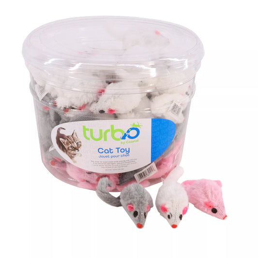 Turbo Cat Toy Furry Mouse Bult Bin