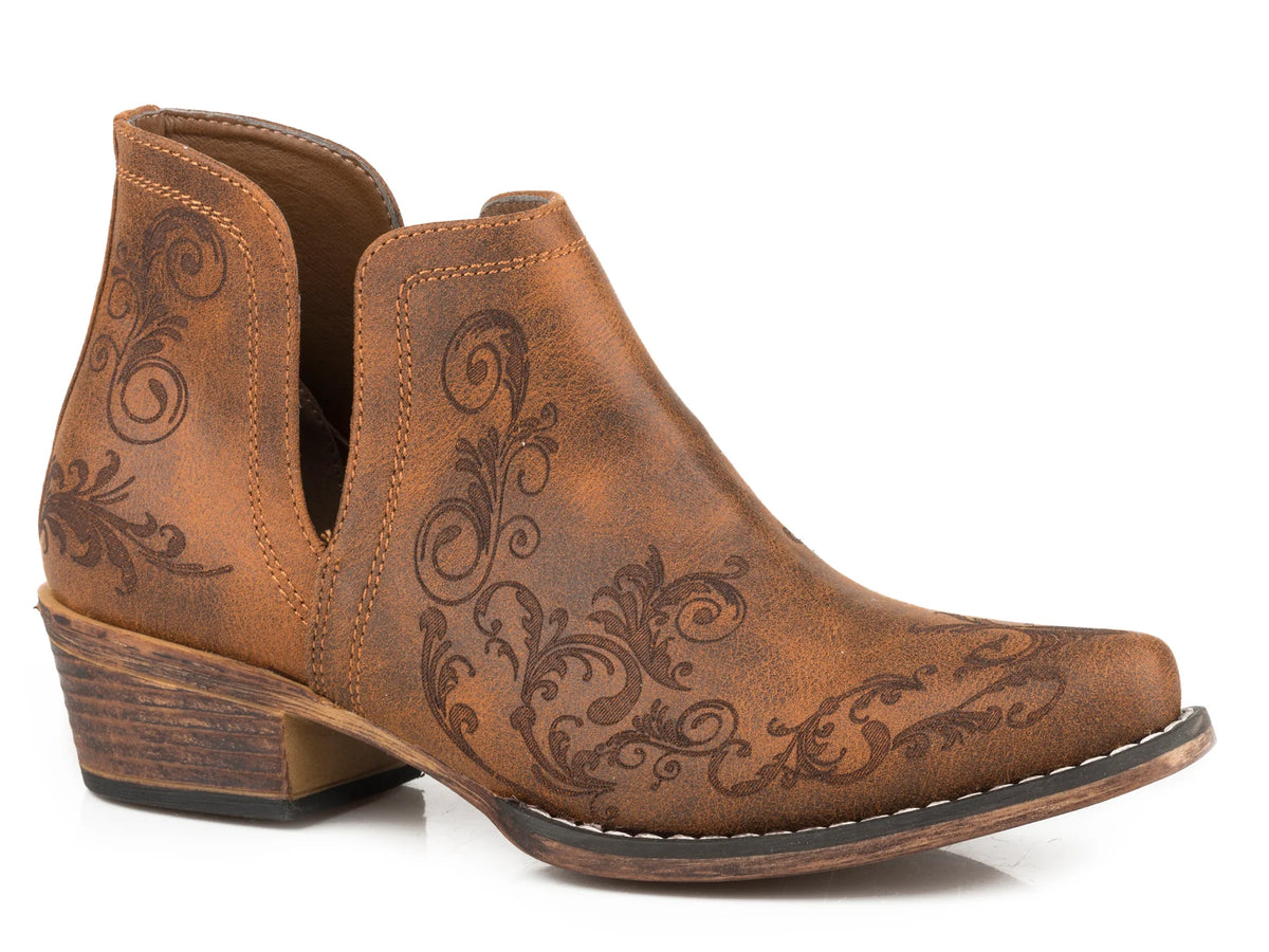 Roper Bottillon femme bout effilé en similicuir cognac