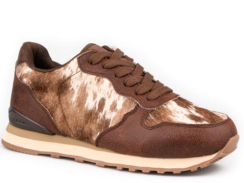 CHAUSSURES POUR FEMME Cuir à poils bruns multicolores