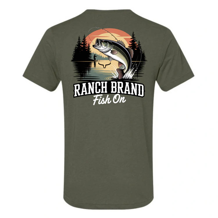 Ranch Brand | T-Shirt Homme Fish On 2 | Army