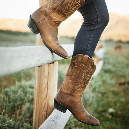 Ariat Botte Western Heritage R Toe brun vieilli Femme