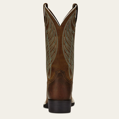 Botte western Round Up à bout carré large brun poudre Femme