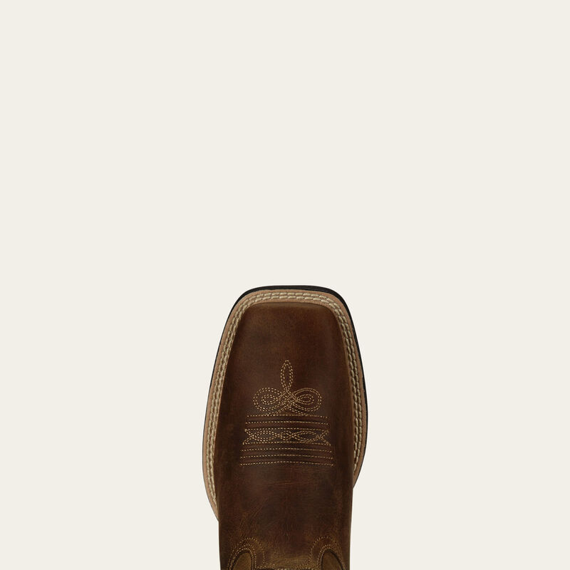 Botte western Round Up à bout carré large brun poudre Femme