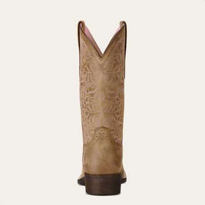 Ariat Botte western Round Up Remuda à bout carré large Brown Bomber Femme