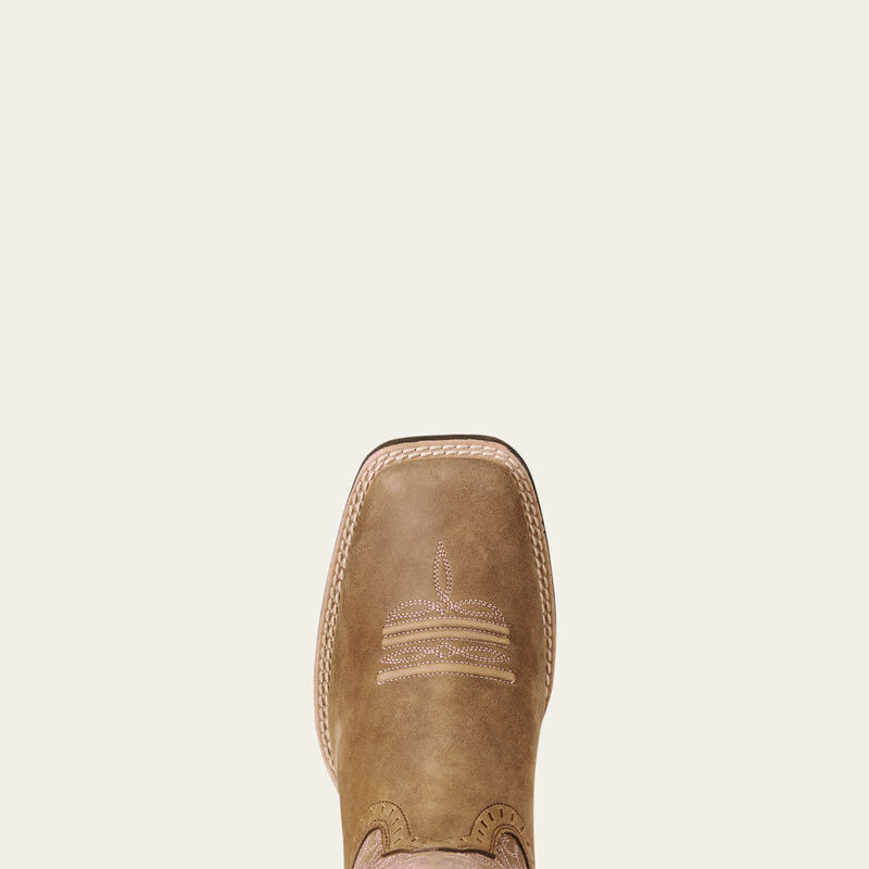 Ariat Botte western Round Up Remuda à bout carré large Brown Bomber Femme