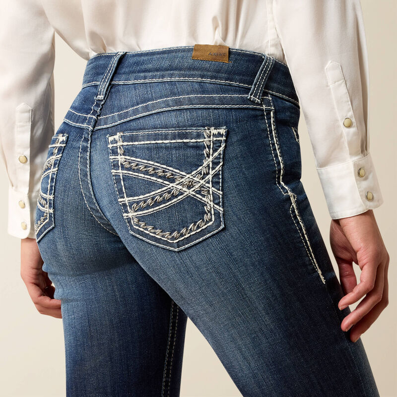 Ariat Jean Trouser taille mi-haute extensible Entwined jambe large – MARINE Femme