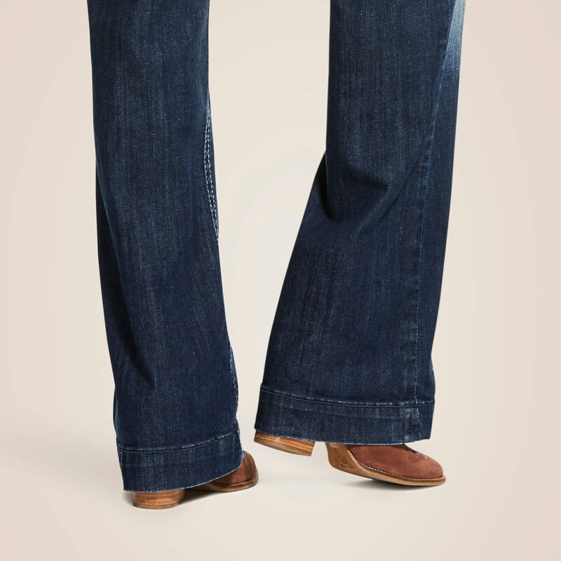 Ariat Jean Trouser taille mi-haute extensible Entwined jambe large – MARINE Femme