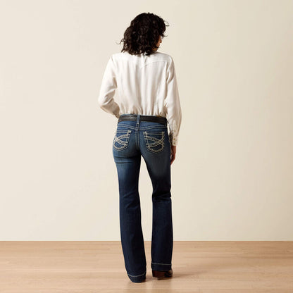 Ariat Jean Trouser taille mi-haute extensible Entwined jambe large – MARINE Femme
