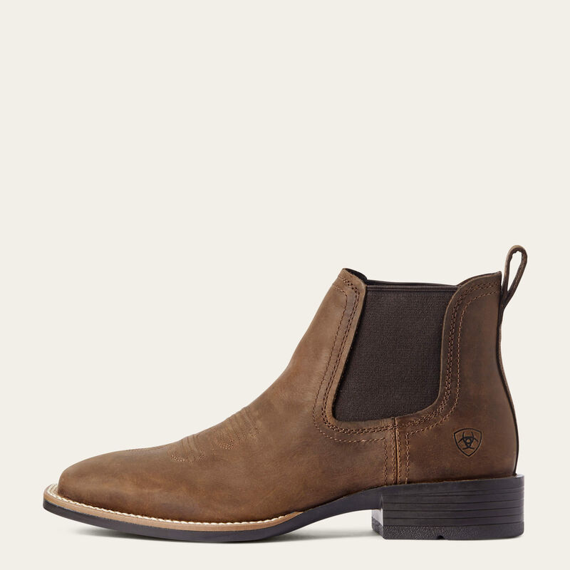 Ariat Botte western Booker Chelsea à bout carré large Tan vieilli Homme