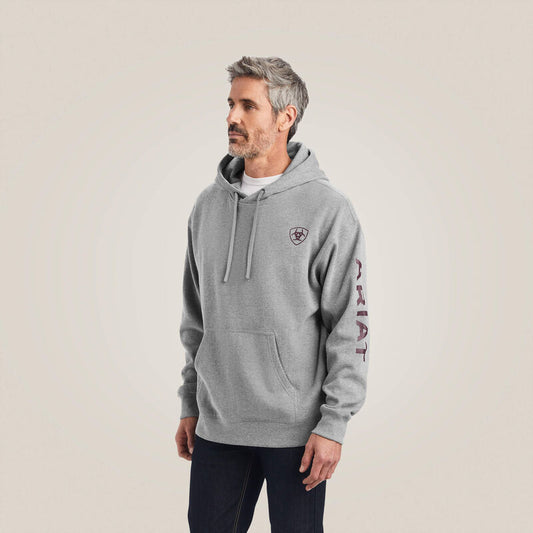 Ariat Chandail à capuchon avec logo Gris chiné Homme
