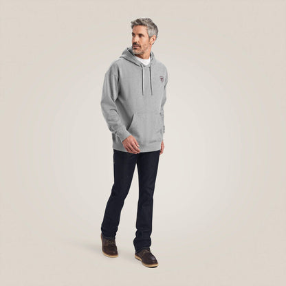 Ariat Chandail à capuchon avec logo Gris chiné Homme