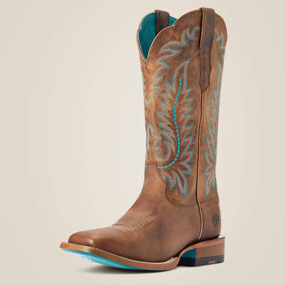 Ariat Bottes Western Frontier Tilly – Pointe Carrée Large  Rodeo Tan Femme