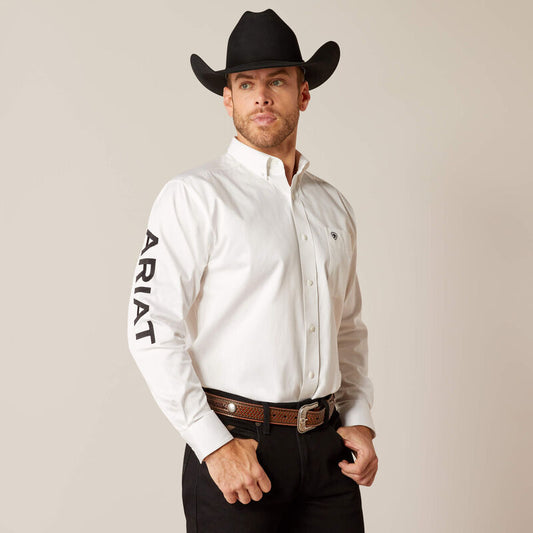 Ariat Chemise en twill avec Logo Noir et Blanc homme