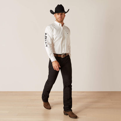 Ariat Chemise en twill avec Logo Noir et Blanc homme