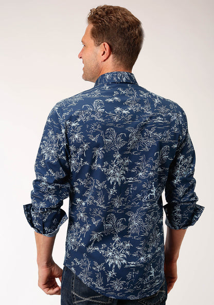 Roper Chemise western homme Tropics imprimée à manches longues avec boutons-pression
