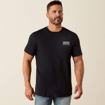Ariat T-shirt Canyon Aztec Shield – coupe classique Homme Noir