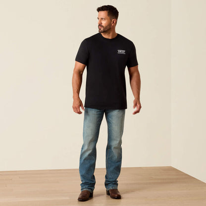 Ariat T-shirt Canyon Aztec Shield – coupe classique Homme Noir
