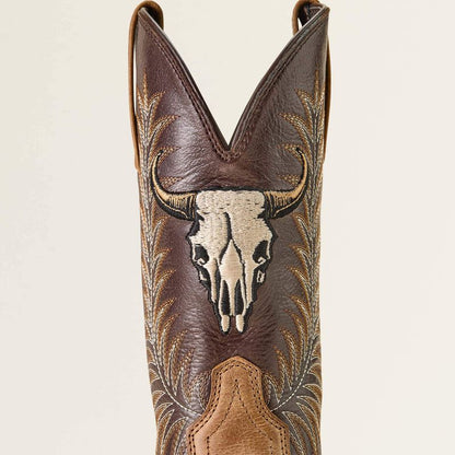 Ariat Botte Western Sport Steer Skull à bout carré large Homme