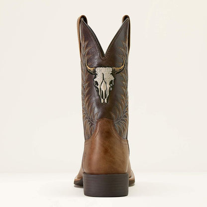 Ariat Botte Western Sport Steer Skull à bout carré large Homme