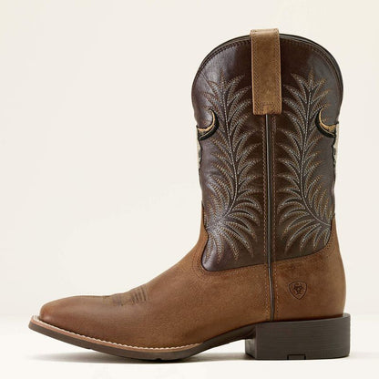 Ariat Botte Western Sport Steer Skull à bout carré large Homme