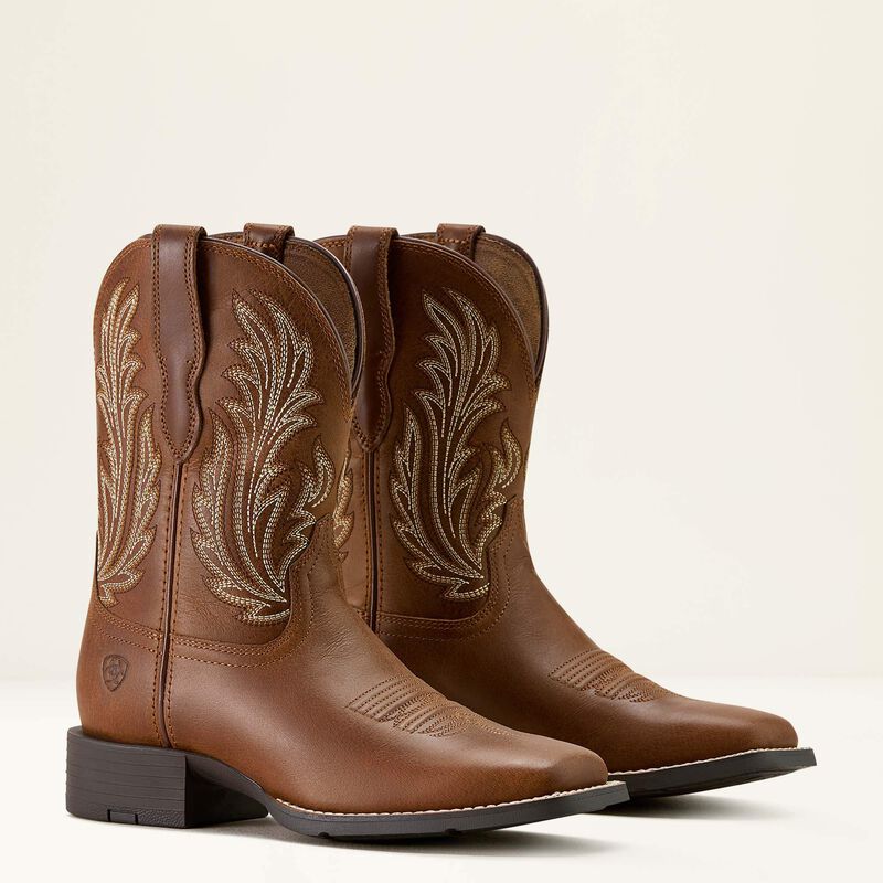 Ariat Botte Western Round Up Filly à bout carré large Femme