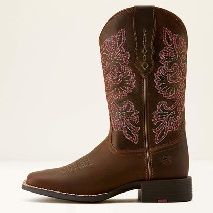 Ariat Botte western WMS Round Up StretchFit à bout carré large Femme