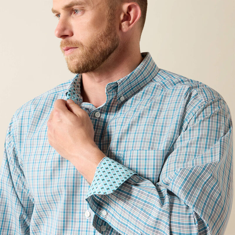 Ariat Chemise Antonio coupe classique infroissable Homme Carreaux bleu ange