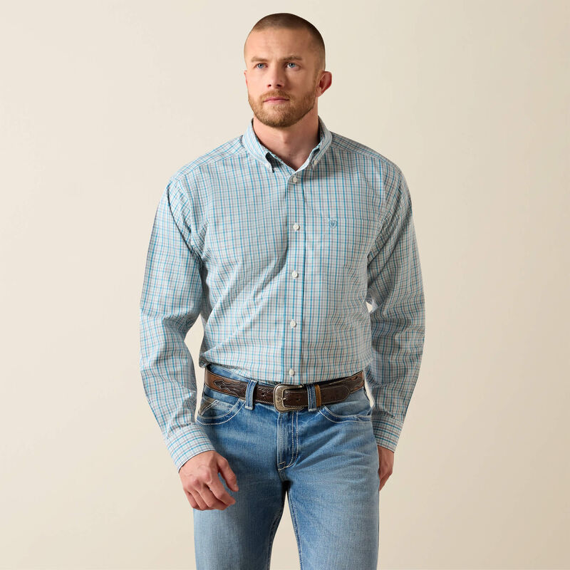 Ariat Chemise Antonio coupe classique infroissable Homme Carreaux bleu ange