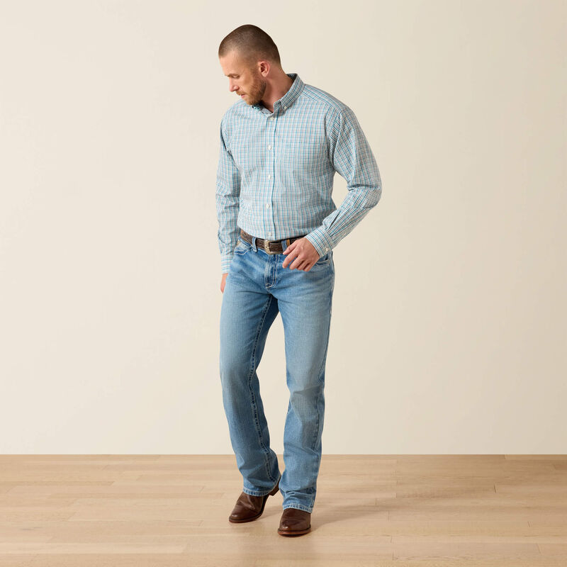 Ariat Chemise Antonio coupe classique infroissable Homme Carreaux bleu ange