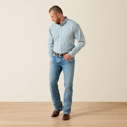 Ariat Chemise Antonio coupe classique infroissable Homme Carreaux bleu ange