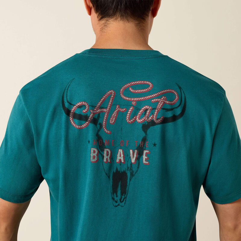 Ariat T-shirt Ariat Cattle Skull Freedom – coupe classique Homme Méditerranéen