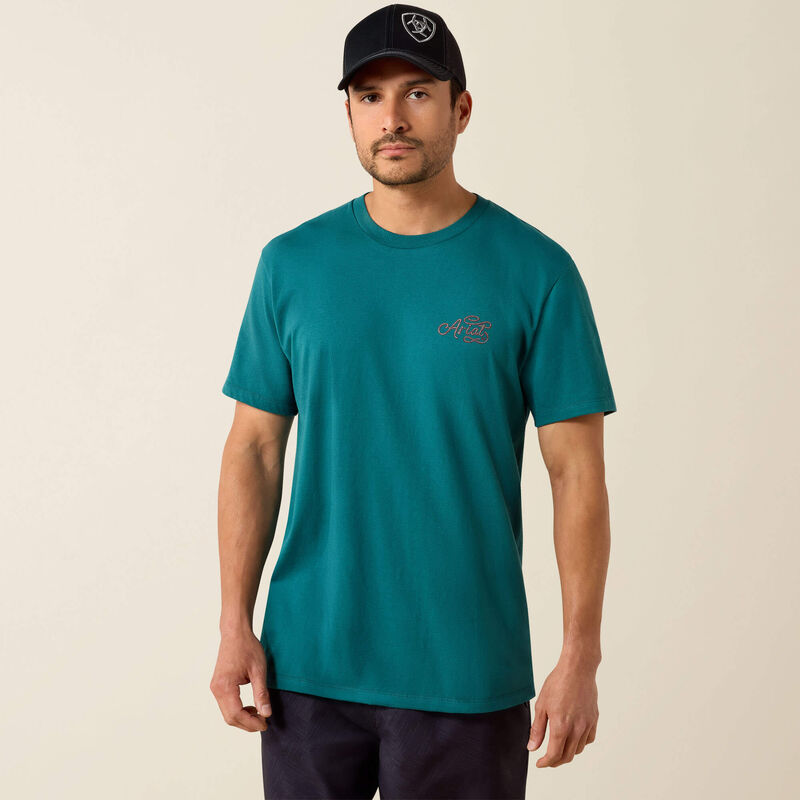 Ariat T-shirt Ariat Cattle Skull Freedom – coupe classique Homme Méditerranéen