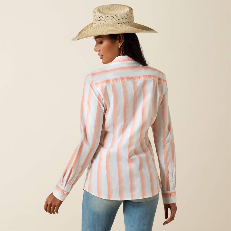 Ariat Chemise stretch Kirby Femme Motif rayé pêche et ambre