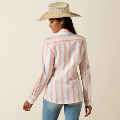Ariat Chemise stretch Kirby Femme Motif rayé pêche et ambre