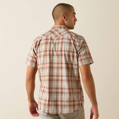 Ariat Chemise ajustée rétro Hilliard à boutons-pression Homme Motif à carreaux brun clair