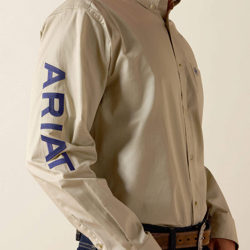 Ariat Chemise classique Team Logo en sergé léger Homme Kaki et marine