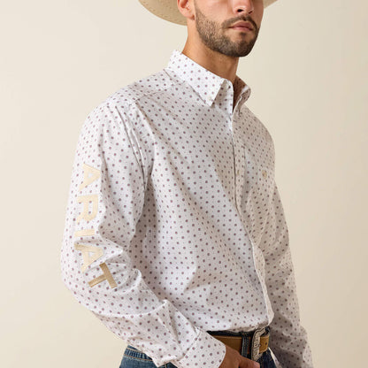 Ariat Chemise Team Wake coupe standard Homme Blanc / Kaki