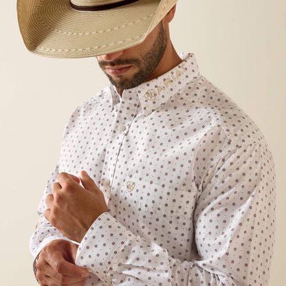 Ariat Chemise Team Wake coupe standard Homme Blanc / Kaki