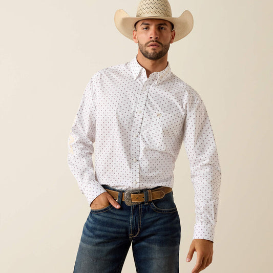 Ariat Chemise Team Wake coupe standard Homme Blanc / Kaki