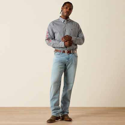 Ariat Chemise Team Ward coupe classique Homme Gris-Logo Bourgeonne