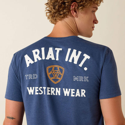 Ariat T-shirt Ariat Outline Shop Homme Bleu marine chiné