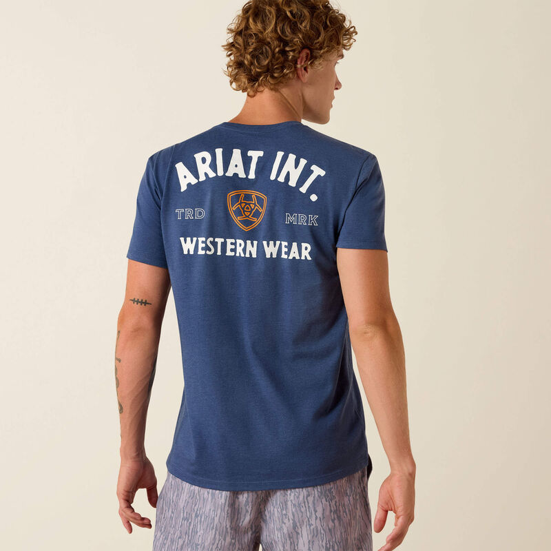 Ariat T-shirt Ariat Outline Shop Homme Bleu marine chiné