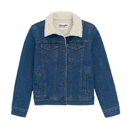 Wrangler Veste en Denim Doublée Sherpa pour Femme