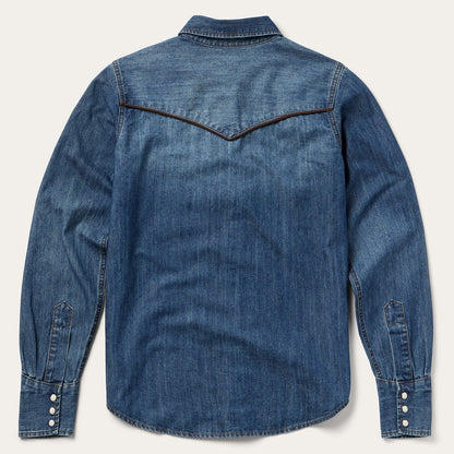 Stetson Chemise western en denim foncé pour homme/femme
