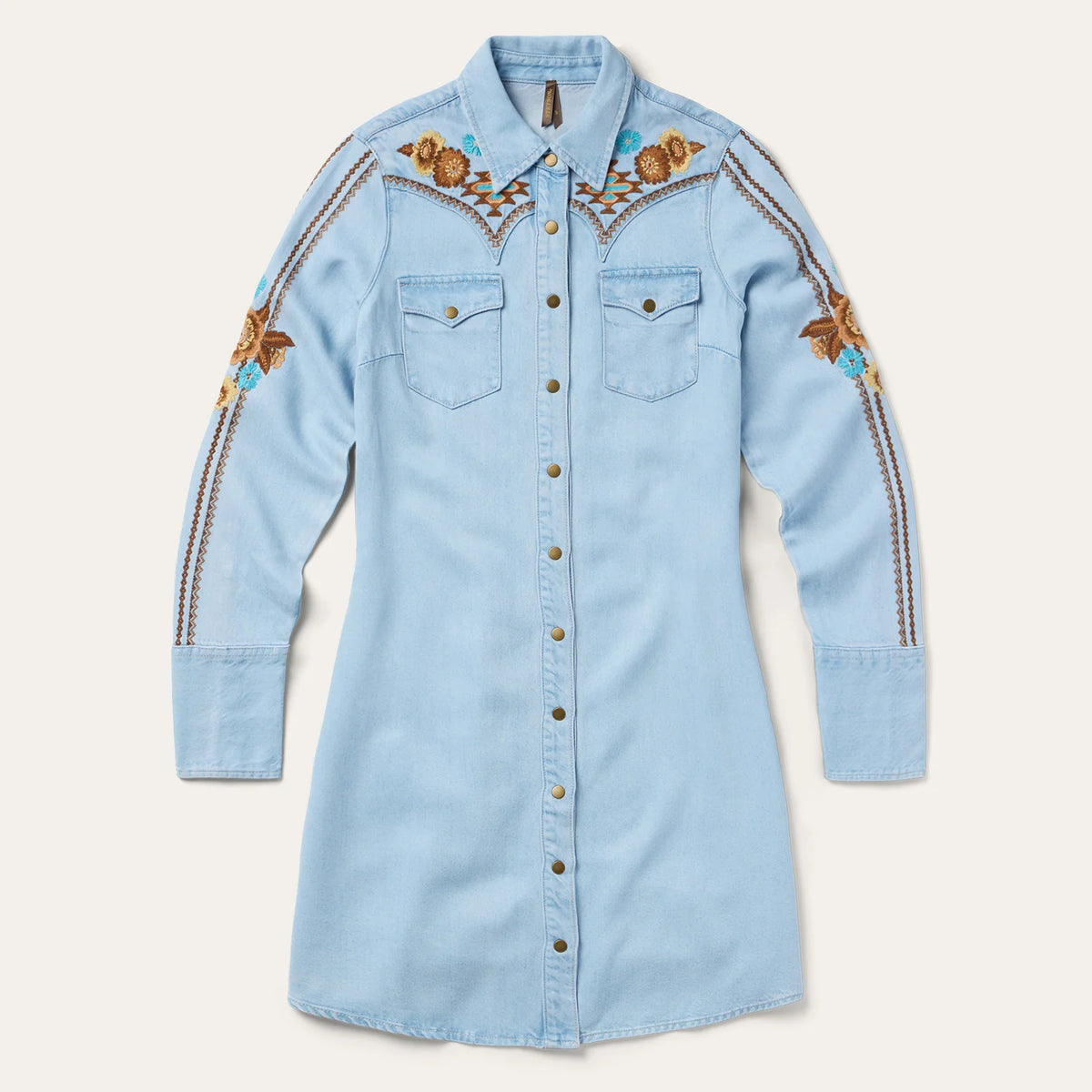 Stetson Robe-chemise en denim brodée – Style western